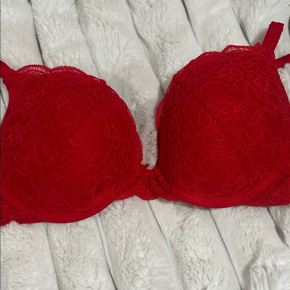 Chic Scarlet Lace Bra